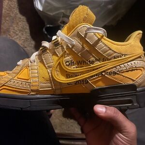 Nike off white university gold dunks